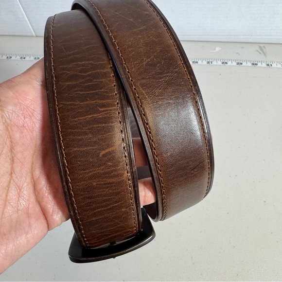 Classic Distressed Look Genuine Leather Brown Belt Size 40 - Picture 4 of 11